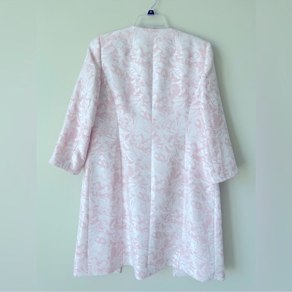 Kasper pink and white Long Sleeve long jacket with Beaded Color - Picture 5 of 5